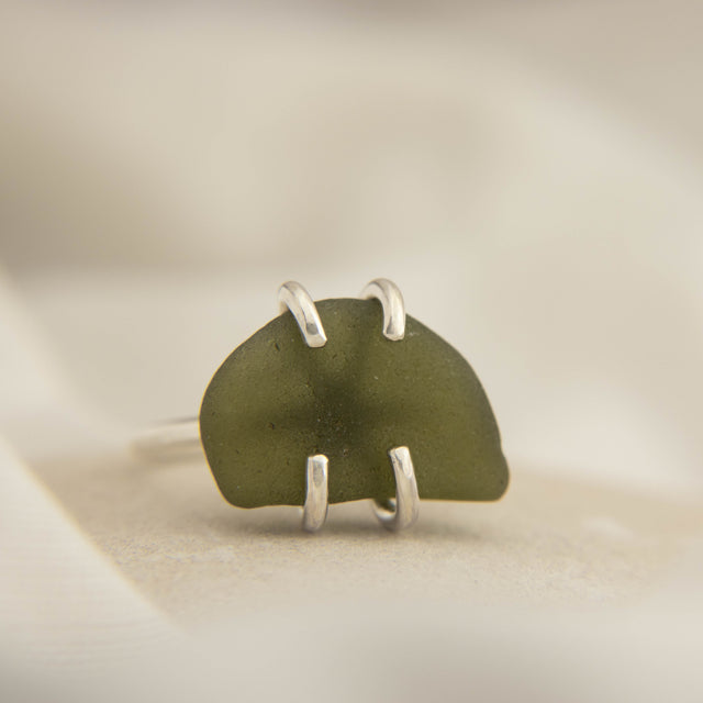 Seaglass Ring Size T (Mornington Beach)