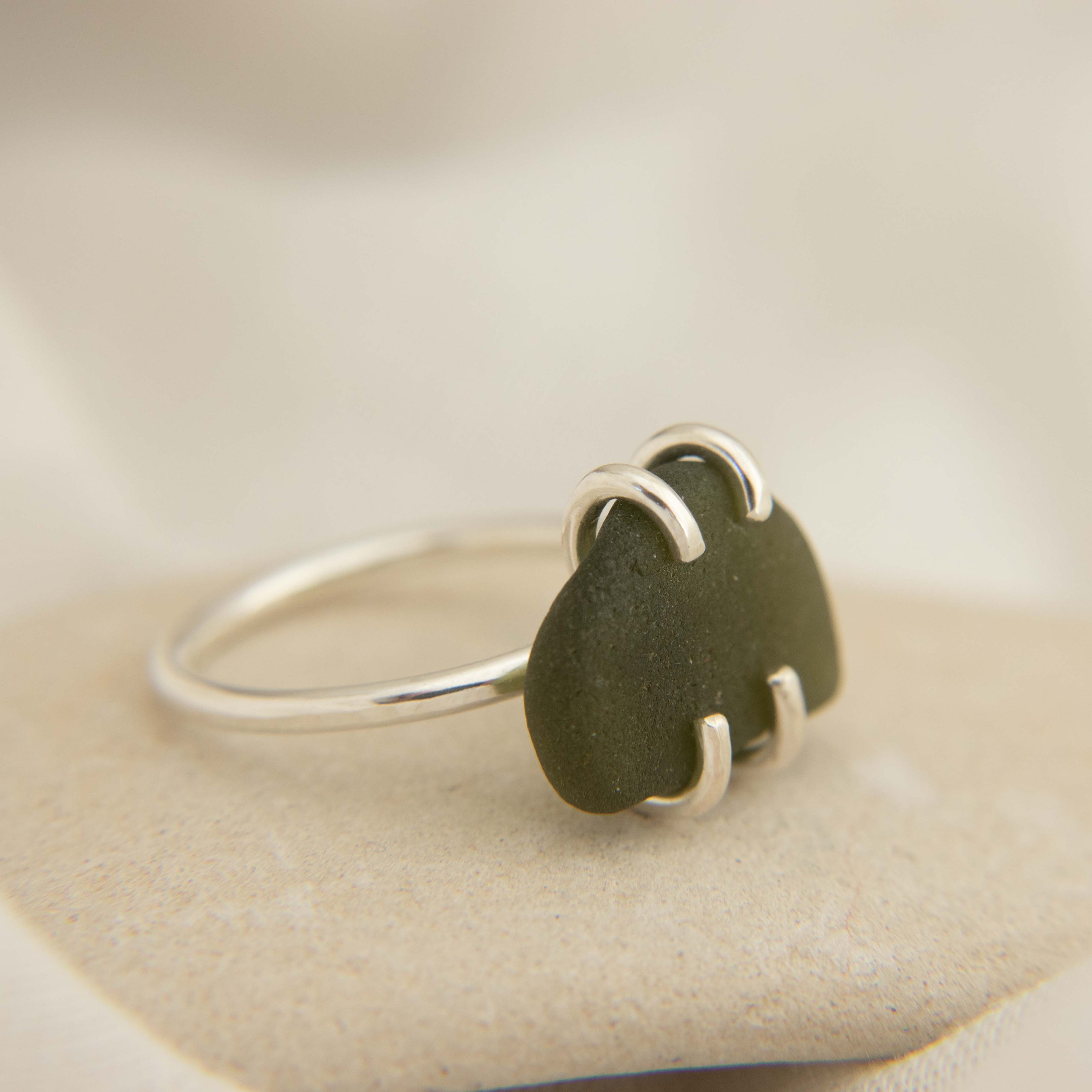 Seaglass Ring Size T (Mornington Beach)